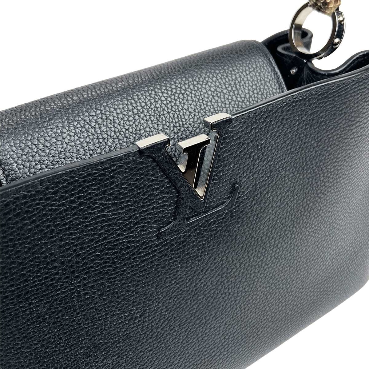 LOUIS VUITTON BLACK TAURILLON PYTHON CAPUCINES MM - image 5