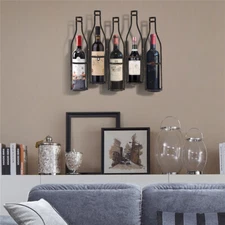 5-Bottles Wall Mounted Wine Rack Bottle Holder Kitchen Bar Wine Storage Display
