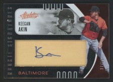 2021 Panini Absolute Rookie Baseball Material Signatures Black Keegan Akin Auto