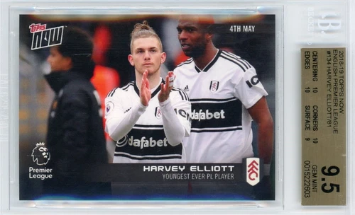 2018-19 TOPPS NOW HARVEY ELLIOTT ENGLISH PREMIER LEAGUE #134 BGS GEM MINT 9.5