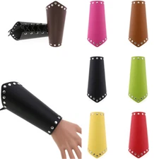Gothic Armor PU Leather Wrist Bracers Alloy Rivet Decor Medieval Wrist Guard