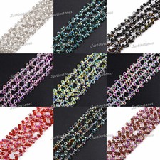 Faceted Electroplated Translucence Briolette Crystal Glass Teardrop Beads 8 inch