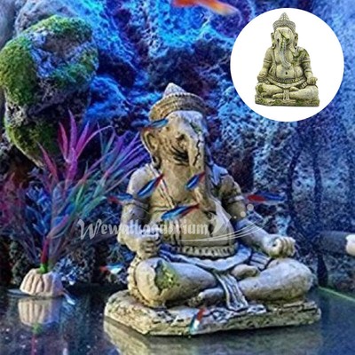 Ganesha Statue Aquarium Decorations Ornament Fish Tank Decor Asian
