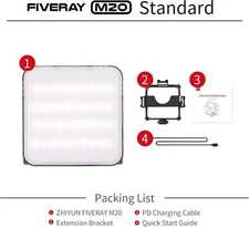 Zhiyun Fiveray M20 20W Bi-Color Camera Light LED Video Light 2700~6500K Portable