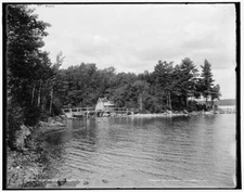 8" x 10" Shore,waterfronts,Lake Sunapee,New Hampshire,NH,Detroit Publishing