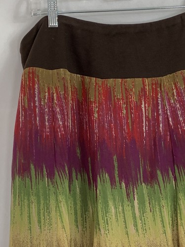 JM Collection Plus Size 18W Multicolor Abstract Skirt Knit Waistband Sheer Lined - Picture 10 of 12