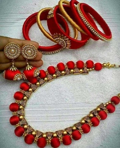 Indian Ethnic Red beads Golden oxidized 