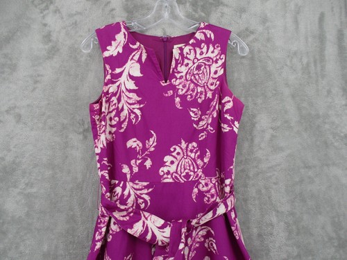 Amanda Smith Dress 6 Petite Floral Belted Career Wedding Sequin Embellished Pink - Picture 3 of 11