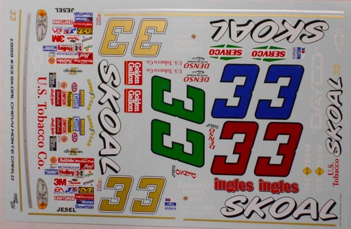 NASCAR DECAL #33 US TABAK 1999 MONTE CARLO KEN SCHRADER 1/24 POWERSLIDE - Bild 3 von 8