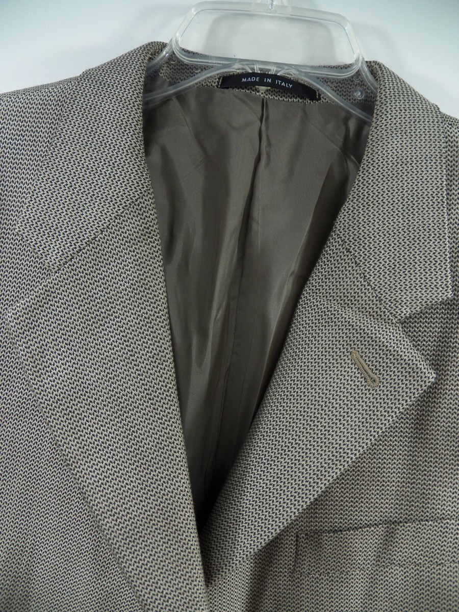 ARMANI COLLEZIONI MENS 54 44 R BLAZER JACKET GOLDEN BEIGE SILK