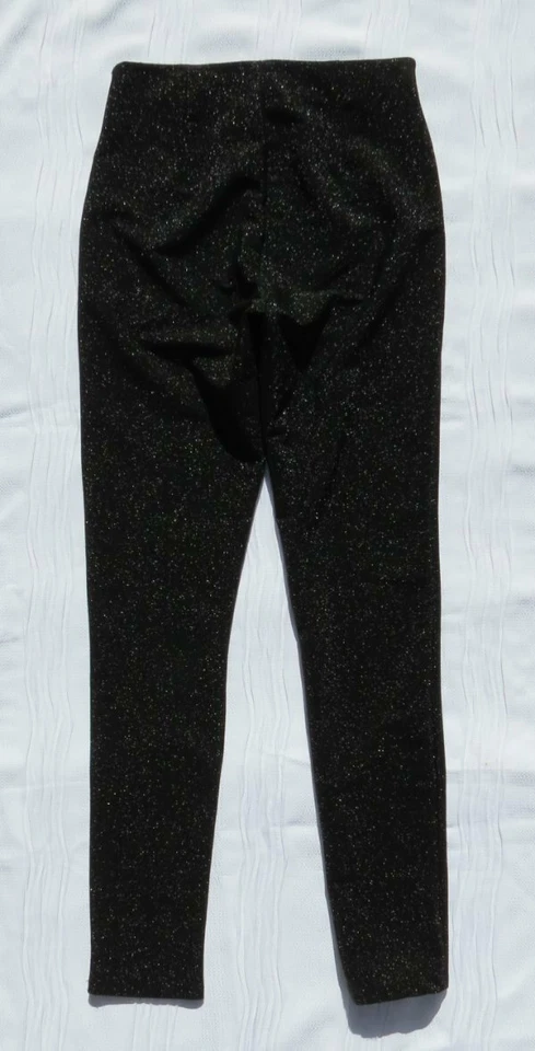 DIVIDED H&M Negro Brillante Elastizado Tiro Alto Cremallera Lateral Ajustado Leggings Pantalones S 6 Foto 3 de 4