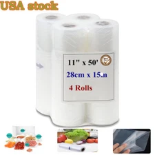 Vacuum Sealer Bags 11x50 Rolls 4 pack for Food Saver Seal a Meal Weston BPA Free