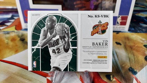 2018-19 Vin Baker Cornerstones Quartz #D/25 Auto Card Seattle Supersonics - Picture 2 of 2