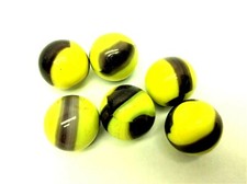 Lot of 6 Yellow Purple Glass Unusual Swirl Old Bumble Bee Marbles Marble King