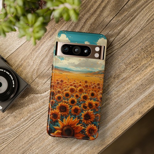 Phone Case for iPhone, Pixel, Galaxy - Sunflower Field Floral Sky Flower Cover - Picture 181 of 191
