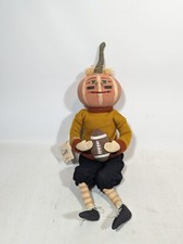 GALLERIE II Football Defense Dan Thanksgiving Pumpkin Joe Spencer Folk Art Doll