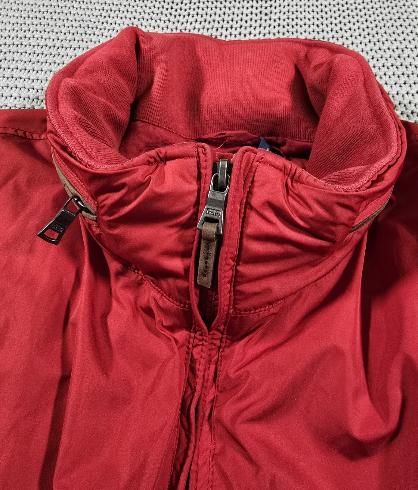 Giacca Vintage Polo Ralph Lauren Full Zip Uomo Tg XXL Rosso Cappuccio Imballabile Pony