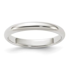 Sterling Silver 3mm Half-Round Band Ring