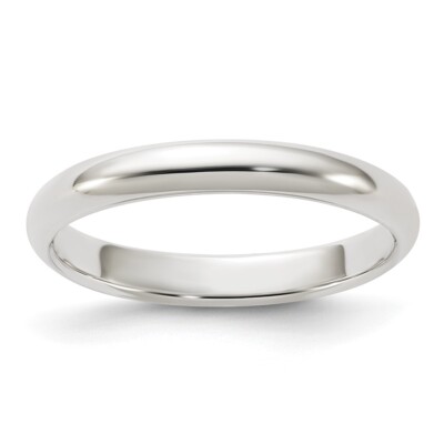 3mm Silver Band Ring Sterling Silver 3mm Half-Round Band Ring