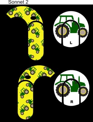 MED EL SONNET 2 COCHLEAR DECAL SKIN GRAPHIC GREEN TRACTOR DESIGN COIL BATTERY