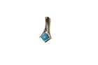 925 sterling silver fancy turquoise gemstone pendant 1.9g estate vintage — photo 4