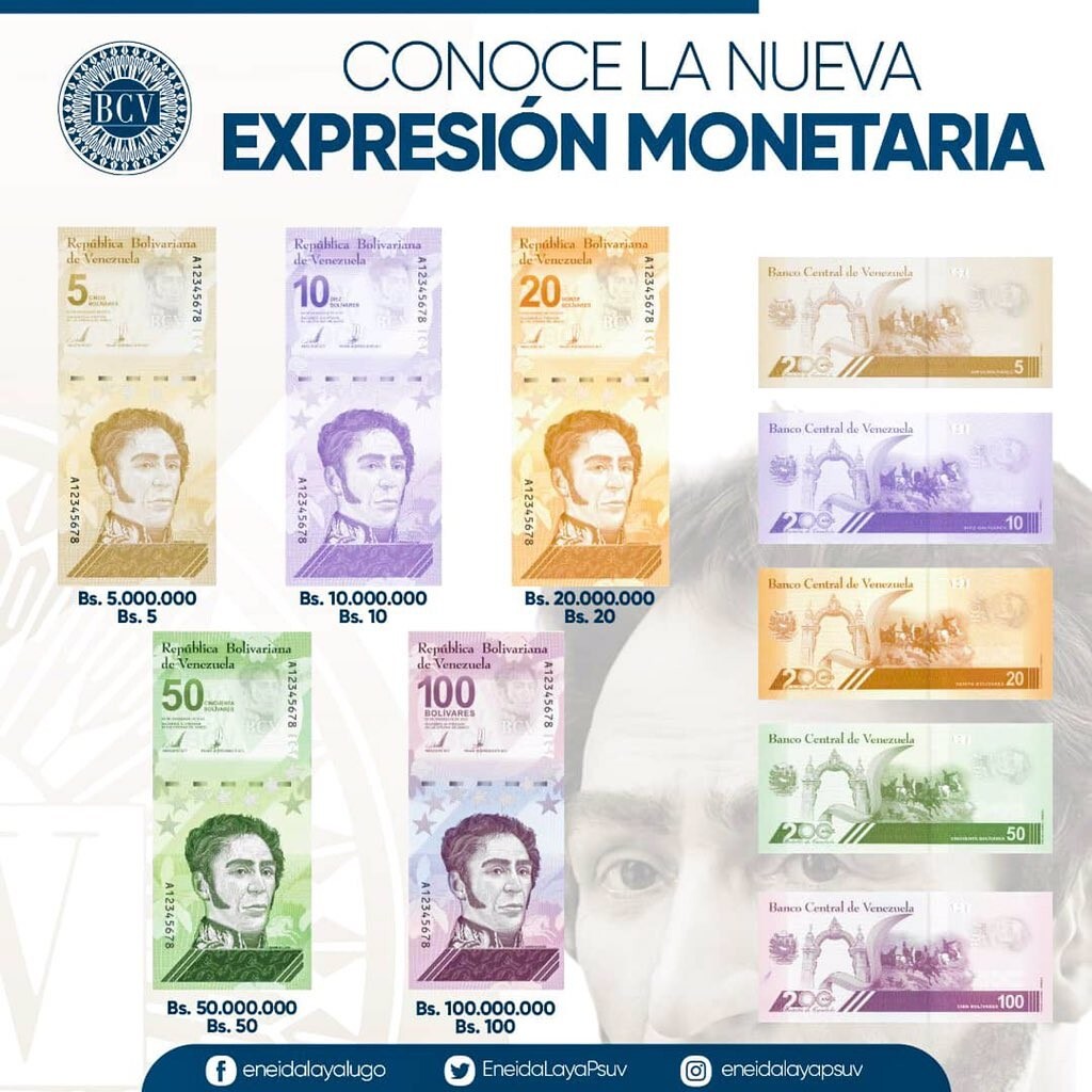 Venezuela 100 Bolivares Digitales 100 Million Bolivar Banknote