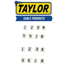 Taylor Cable 41060 White Clip-On Wire Marker Black Number Spark Plug Nylon Clips