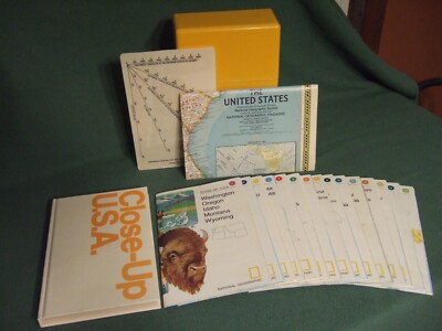 National Geographic Society Close-Up USA 1978 Vintage Hardcase Map Set Complete