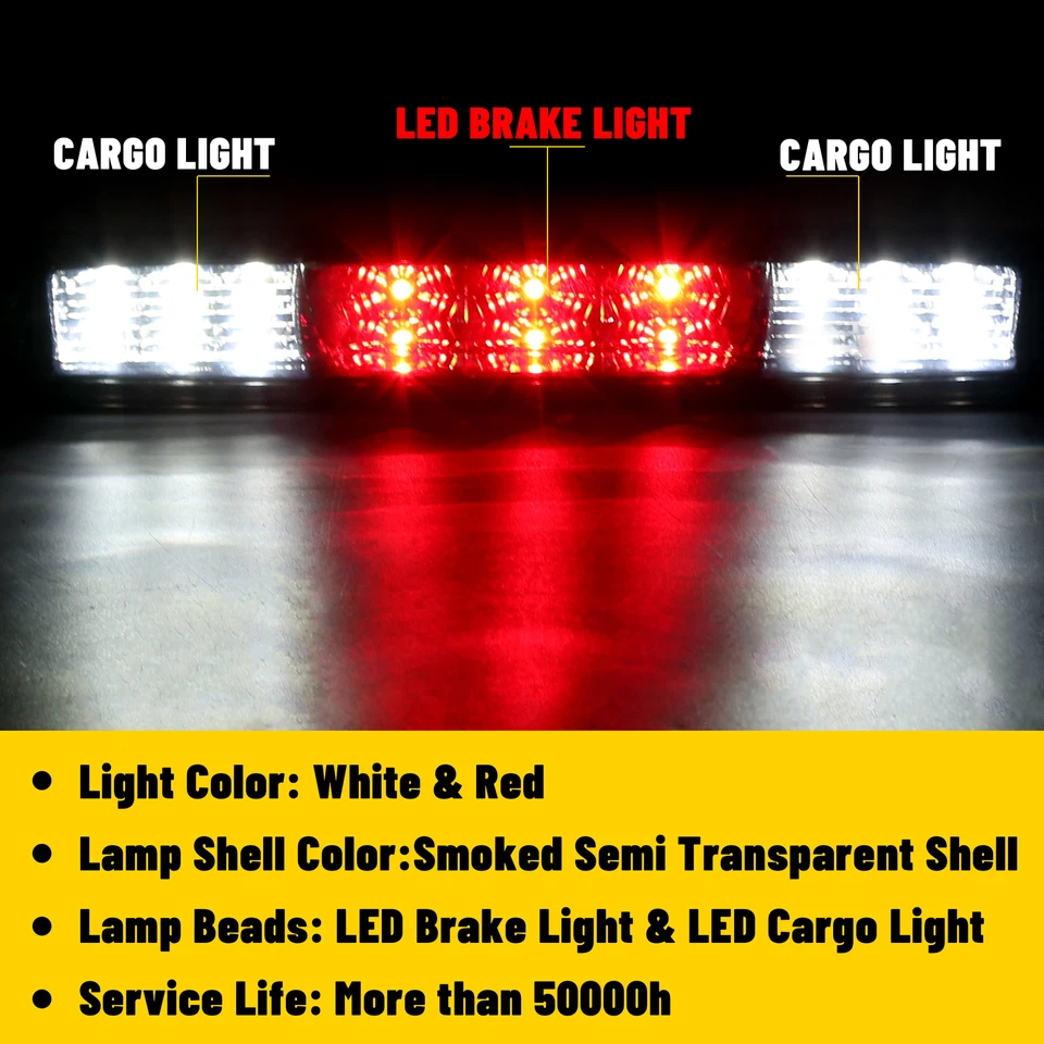 Tercera luz de freno LED 3RD apta para Chevy Silverado Sierra 1500 2500 3500 2007-14 Foto 2 de 4