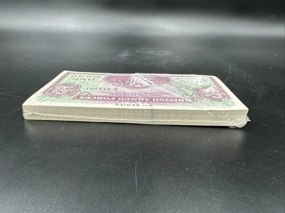 100x Consecutive  £ 1 Pound British Armed Forces special Voucher 1962 4th Series - Image 3 of 4