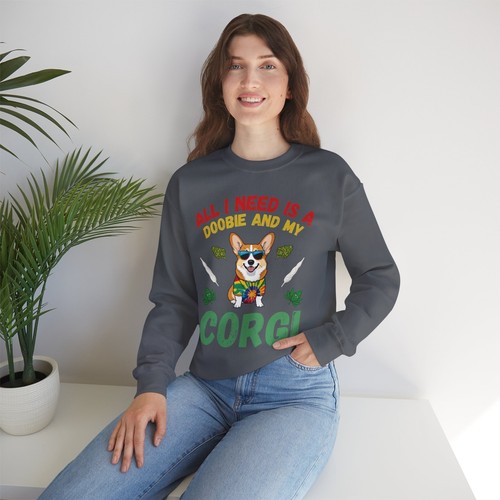 Corgi Lovers Crewneck Sweatshirt, Corgi Gift, Marijuana Sweatshirt, Gift for - Picture 13 of 16