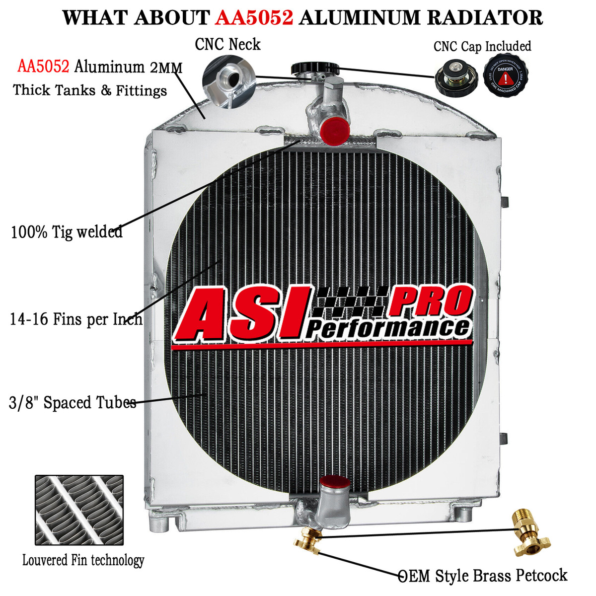 a 3 Row Aluminum Radiator For Allis Chalmers WC WD,WD45 WF