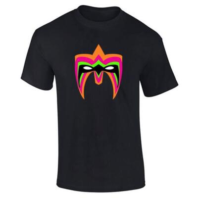 Herren Ultimate Warrior Augenmaske bedruckt T-Shirt Jungen Baumwolle Tee Halloween Party