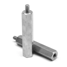 #2-56 x 1/4 Coarse (3/16" AF) Hex Male Female Standoff Stl Zinc
