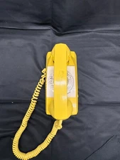 Vintage GTE Cannery Yellow Automatic Electric Wall Rotary Phone Works!