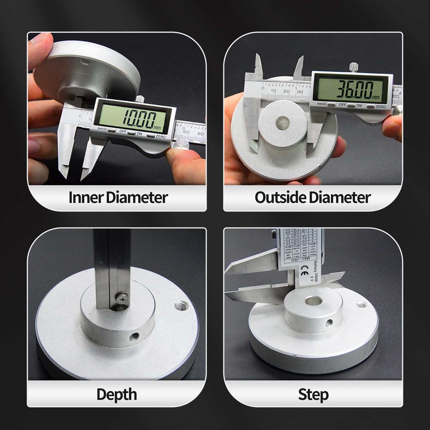 Digital Caliper Stainless Steel Electronic Vernier with LCD Screen 6in 150mm