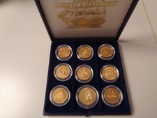 SCHIFFE & SEEFAHRER - Sammlung mit 9 Münzen in stgl. vergoldet