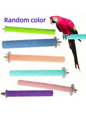 Random Color Pet Parrot Claw Grinding Stick Frosted Stand Pole Bird Cage Accesso