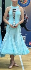 Blue Ballroom Dance Competition Dress Size S