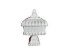 Westmoreland Milk Glass Wedding Box Vintage Square Pedestal Dish with Lid