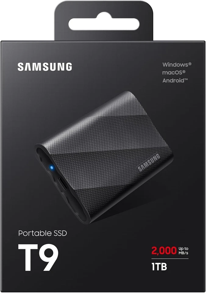 Samsung T9 Portable SSD 1TB, Up to 2,000MB/s, USB 3.2 Gen 2x2 External Solid Sta - Image 3 of 4