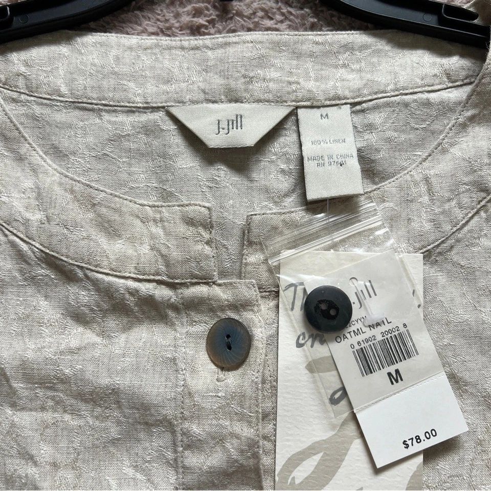 NWT J. Jill Linen Button Front Lightweight Jacket Women's Size M - Image 2 of 4