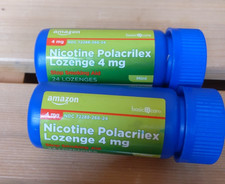 Nicotine Polacrilex 4 mg Stop Smoking Aid 24 Mint Lozenges - 2 Bottles NEW