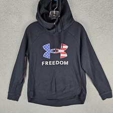 Under Armour Hoodie Women's Small Black Fleece Lined UA Freedom Rival 1370880