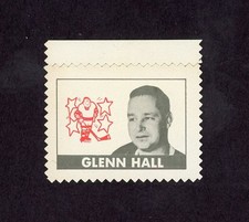 1969-70 O-PEE-CHEE STAMPS #11 GLENN HALL WITH TAB ( INTACT ADHESIVE BACK ) 29263