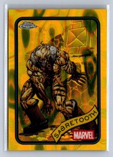 2025 Topps Chrome Marvel Sabretooth Yellow Lava Refractor #92