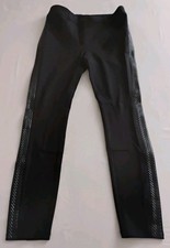 Ralph Lauren Black Riding Pants Women's Faux Leather Trim Skinny Ankle PS NWOT