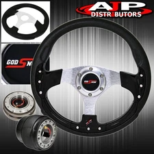For 96-05 Civic Pvc Black Fusion Style Steering Wheel + Gunmetal Quick Release