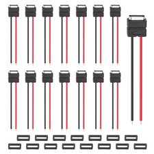 15Pcs Type-C Female USB-C Plug to 2 Pin Bare Wire Connector
