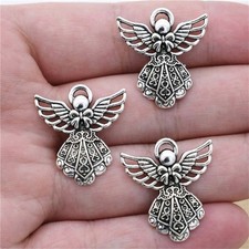 10pcs Antique Silver Color Wing Charms Beads Pendants for DIY Jewelry Making